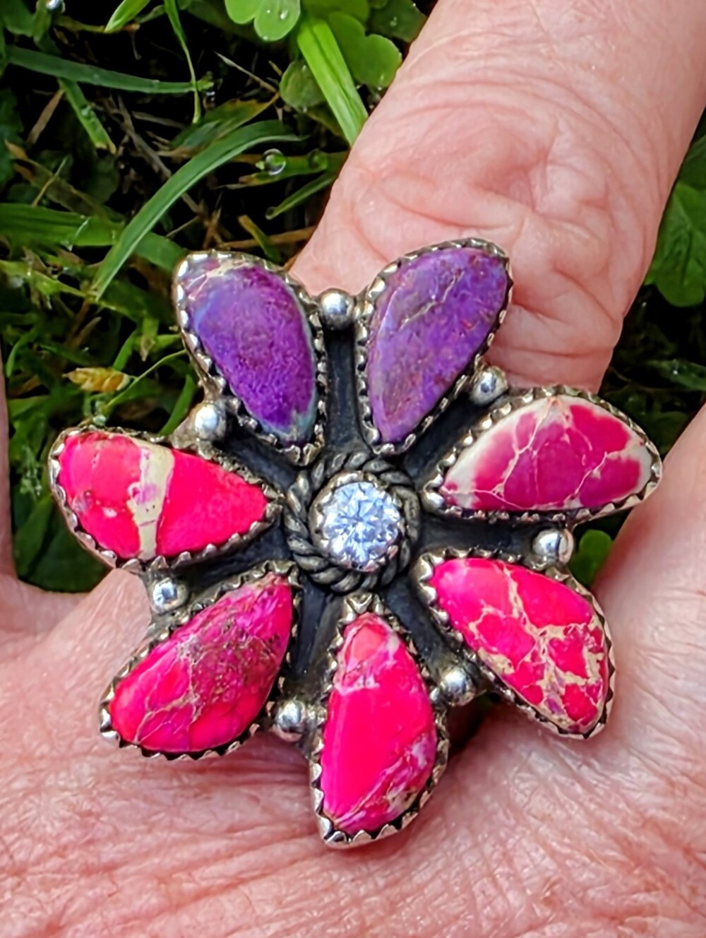 Sea Sediment Flower Ring In 925 Sterling Silver (7)